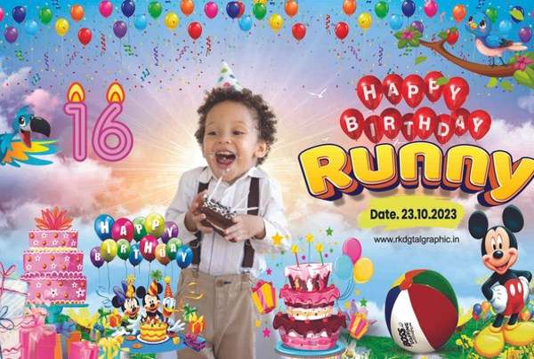 thumbnail Runny Birthday Flex Banner 3x2